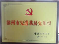 公司党委荣获“滨州市先进基层党组织”称号